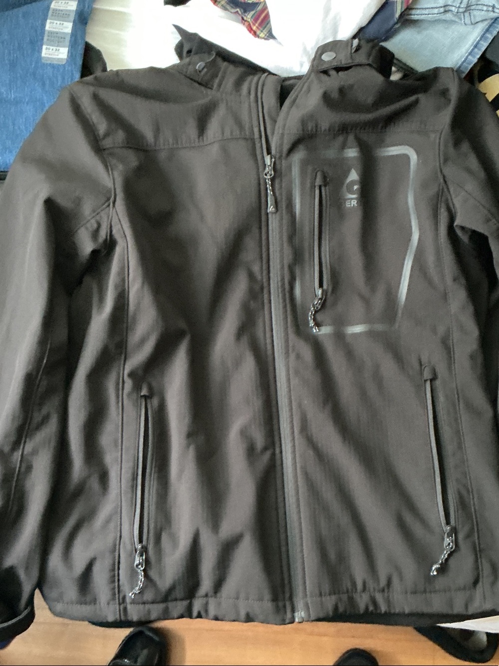 Men's Black Softshell Jacket with Hood